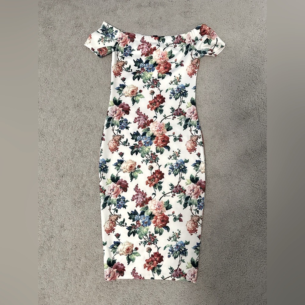 Windsor floral off the shoulder midi dress